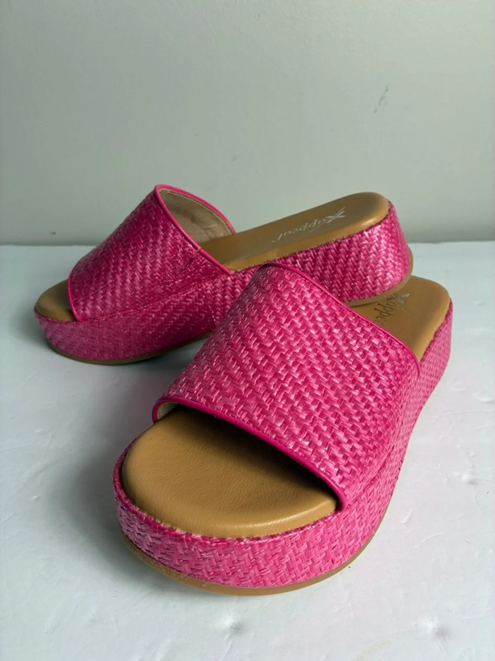 Beach Platform Slides Sandals Mules Pink Beach Vacation Summer NEW